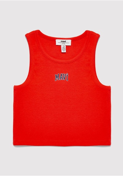 Mavi - Mavi Logo Baskılı Kırmızı Atlet 7610336-70473