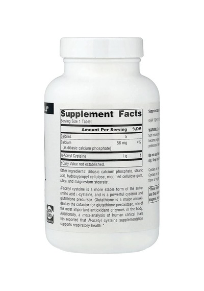 Source Naturals, N-acetyl Cysteine, 1,000 Mg, 120 Tablets Aromasız