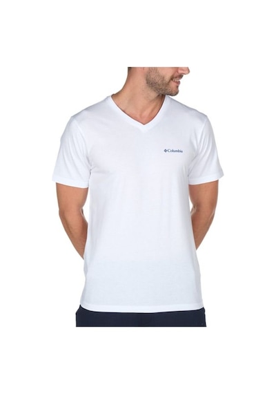 Columbia Brushed V Neck Erkek V Yaka Beyaz Tişört CS0288-100 Beyaz