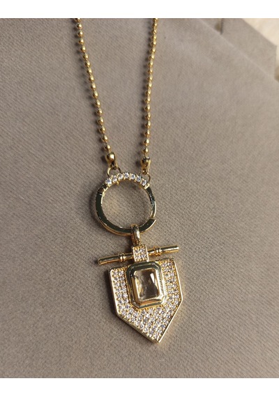 Beren Aksesuar Stainless Steel Serenay Leyla Çelik Kolye Gold
