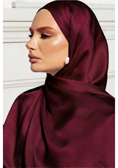 Olcay İpek Organze Abiye Şal Bordo 105