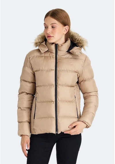 Slazenger Guest Kadın Puffer Şişme Mont Vizon