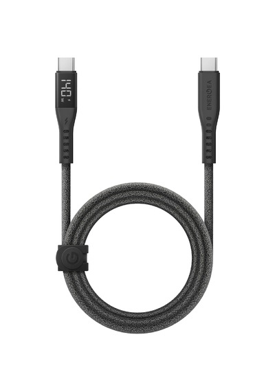 Flow 1.5m 240w Dijital Göstergeli Type-c To Type-c Pd Hızlı Şarj Kablo - Siyah