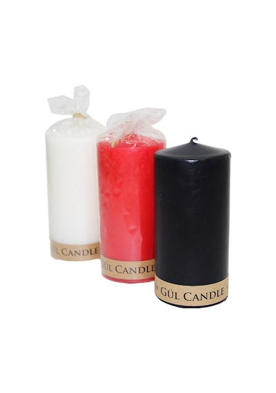 Gül Candle 7x14 Büyük Renkli Silindir Mum- 20'li Paket