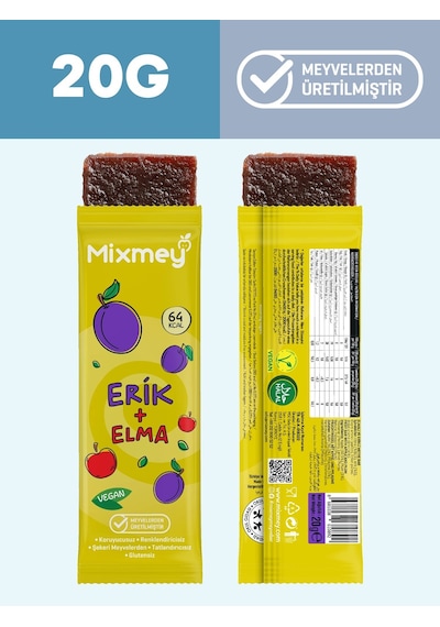 Mixmey Ekşi Sever Meyve Barı – 12 Adet | Atıştırmalıklar – Vegan, Glutensiz (20GR X 12 ADET)