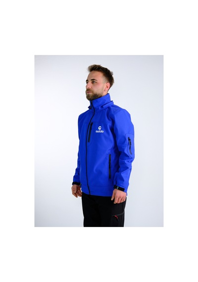 Outdo Premium Softshell Çıkarılabilir Kapüşonlu Mont Rüzgar Geçirmez Su İticidir Mavi Mavi
