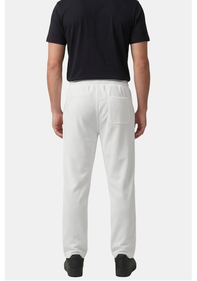 Deep Sea Deepsea Beyaz Baggy Style Likralı Lastikli İpli Erkek Spor Pantolon 2600262