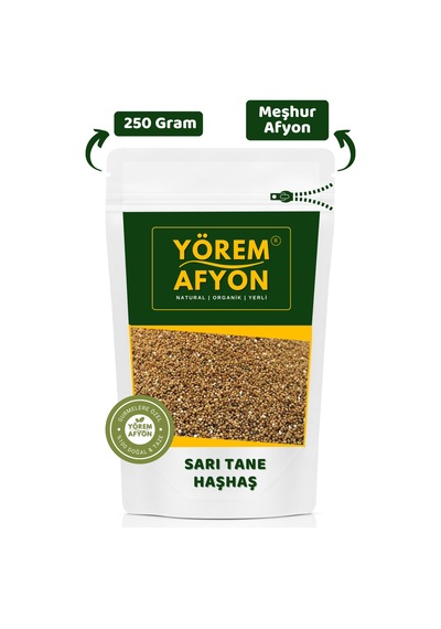 Afyon Yöresinde Geleneksel Hamur İşlerinin Sırrı Saf Tane Sarı Haşhaş Papaver Somniferum 250gr.