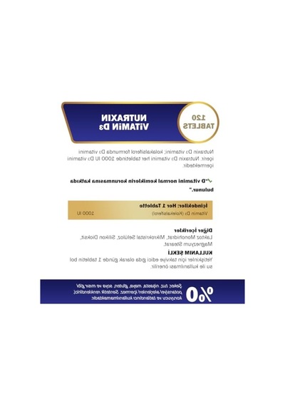 D3 Vitamini Takviye Edici Gıda 1000 Iu, 120 Tablet