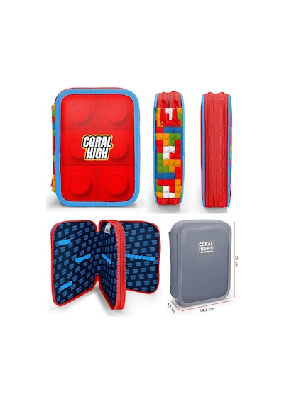 Coral High Kırmızı Yapı Blokları Erkek Çocuk Okul Çantası Ve Organizer Kalemlik Seti 23775 11157 Kirmizi