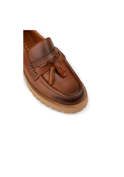 Deery Kadın Hakiki Deri Taba Rengi Marin Loafer - 02035ztbac02