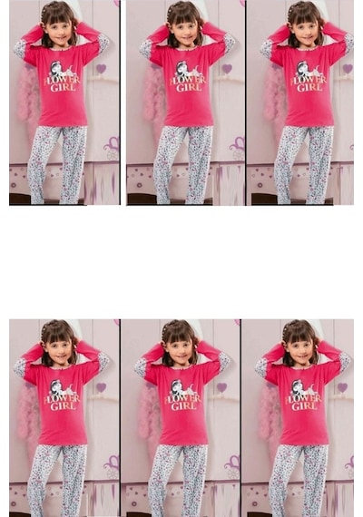 Hmd Yuppi Kız Çocuk Bisiklet Yaka Pijama Takımı (5115)-1-2 Yaş-86-Pembe