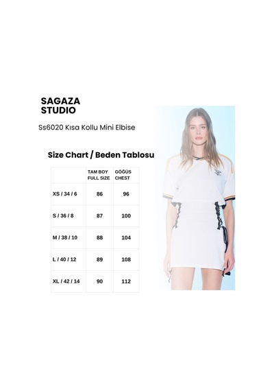 Sagaza Studio Ss6020 Kısa Kollu Bağlamalı T-shırt Elbise Ekru