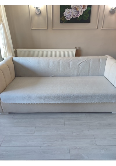 Koltuk Örtüsü Kaymaz 170x210 Gofreli Açık Gri