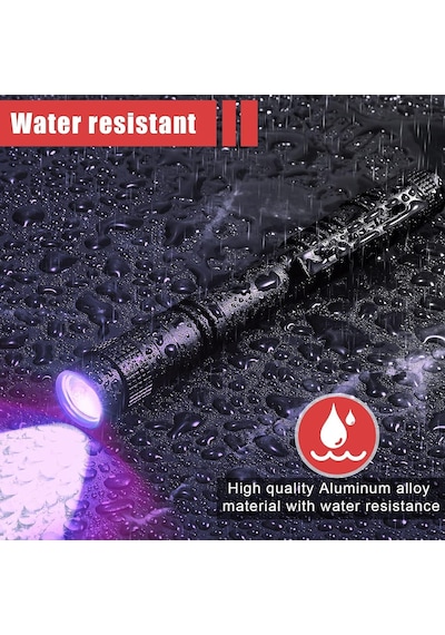 Valkyrie 395nm Ultraviyole Uv Kalem El Feneri - Alüminyum Darbeye Suya Dayanıklı Cep Feneri Klipsli Kalem Fener Blacklight Siyah