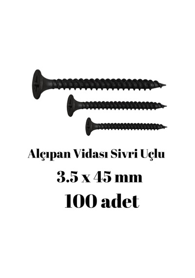 Sivri Uçlu Alçıpan Vidası 3.5x45 100'lü Paket Diğer