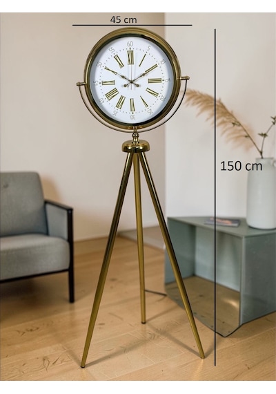 Aura Gold Tripod Ayaklı Dekoratif Saat 11