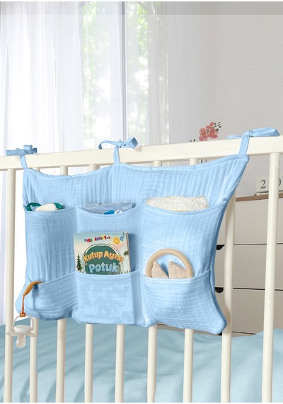 Bebek Beşik Yanı Organizer 6 Cepli Pratik Organizer Mavi
