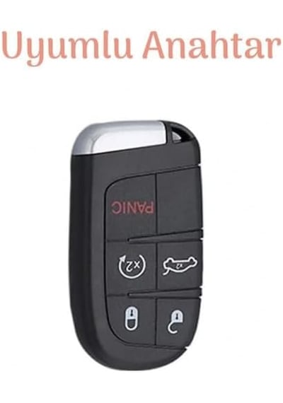Autohan Keys Lüks Egea Cross 500x 500l Uyumlu Nano Anahtar Kılıfı, 5 Butonlu Siyah - Gümüş
