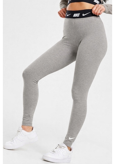 Nike Sportswear Club High Rise Full Length Kadın Yüksek Bel Pamuk Polyester Tayt Gri Kahverengi