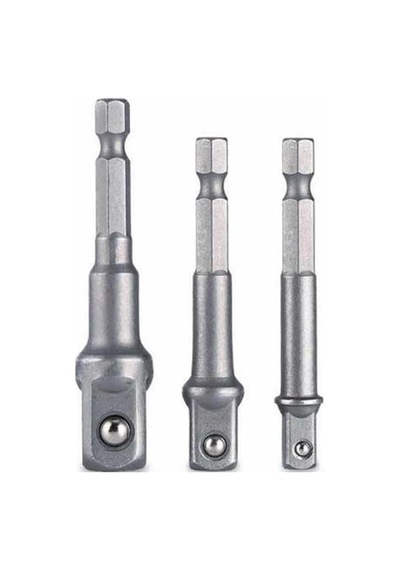 3'lü Lokma Adaptörü Seti, 1/4, 3/8, 1/2 Çelik, Matkap Ve Vidalama Aletleri İçin 1/4 Hex Plus