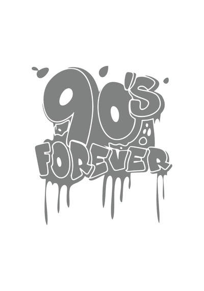 90's Forever Araba Sticker 17x17 Cm Gri