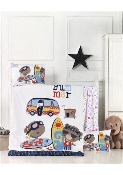 Komfort Home Bebek Uyku Seti %100 Pamuk / Surf