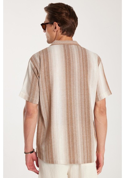 Tudors Relax Fit Oversize Dökümlü Rahat Kalıp Çizgili Keten Efekt Erkek Gömlek-33897 Çok Renkli Tudors Relax Fit Oversize Dökümlü Rahat Kalıp Çizgili Keten Efekt Erkek Gömlek-33897 Çok Renkli