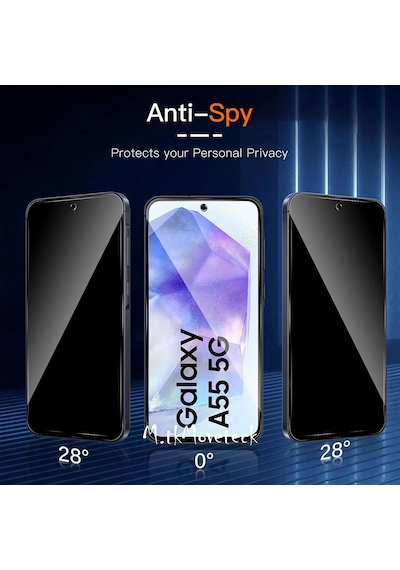 Samsung Galaxy A55 Uyumlu Hayalet Ekran Koruyucu Cam 5d Parlak Tam Kapla