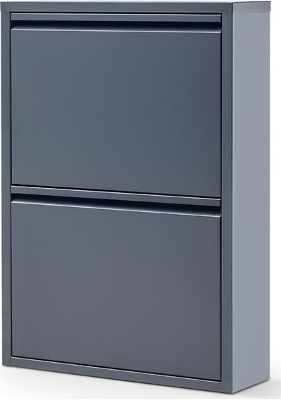 Gowoll 2 Raflı Metal Ayakkabılık Antrasit Ayakkabı Rafı Metal Ayakkabı Dolabı