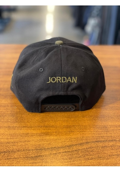 Air Jordan Siyah Haki Hiphop Snapback Rapper Basket Cap Şapka Siyah - Haki