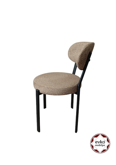 Evko Mobilya Smart Sandalye, Mutfak Salon Sandalyesi, 2 Adet Sandalye, Metal Sandalye, Yemek Sandalyesi, Otel Cafe Restoran Sandalyesi Kahverengi