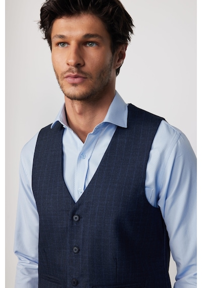 Tudors Slim Fit Dar Kesim Fleto Cep 4 Mevsim Çizgili Lacivert Erkek Yelek-30223-Lacivert Tudors Slim Fit Dar Kesim Fleto Cep 4 Mevsim Çizgili Lacivert Erkek Yelek-30223-Lacivert