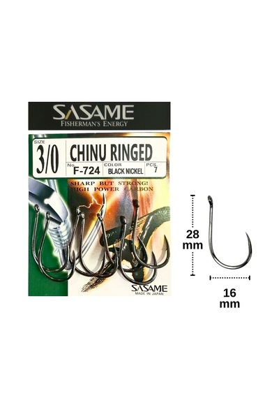 Sasame F-724 No:3/0 Chinu Ringed Olta İğnesi 7 Adet