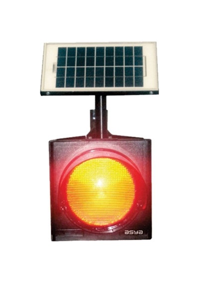 200 mm Power Ledli Güneş Enerjili Flaşör, Solar Çakar Lamba-557 - Kırmızı LED
