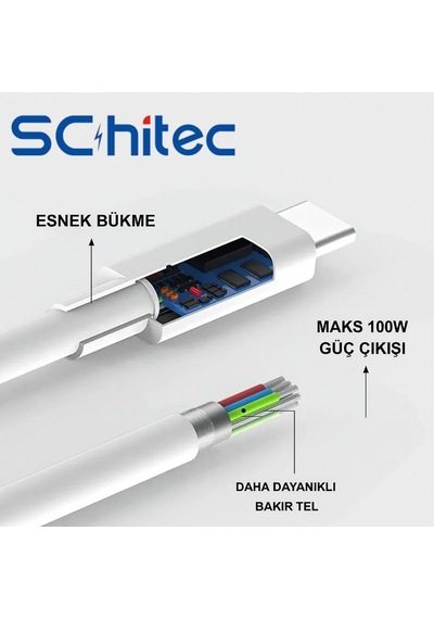 Schitec 3 Paket 6a 100w Type-c To Type-c Hızlı Data Ve Süper Şarj Kablosu 1 Metre / 2 Metre / 3 Metre Beyaz Sx102030 - Schitecsx1020303p Schitec 3 Paket 6a 100w Type-c To Type-c Hızlı Data Ve Süper Şarj Kablosu 1 Metre / 2 Metre / 3 Metre Beyaz Sx102030 - Schitecsx1020303p