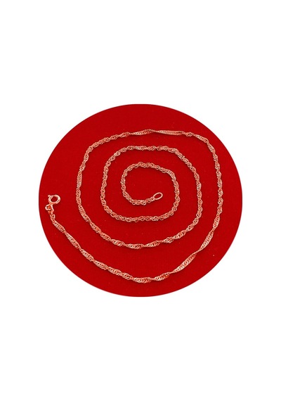 Rose Rengi Burgulu Zincir 50 Cm Gümüş Kolye Ucu Zinciri Singapur (506130427)
