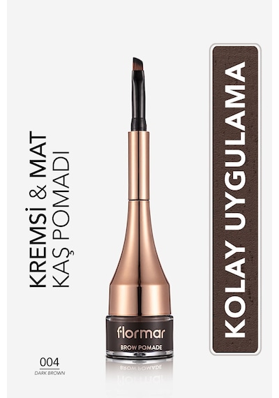 Flormar Yoğun Pigmentli Kalıcı Kaş Pomadı - Brow Pomade - 004 Dark Brown - 8690604572212