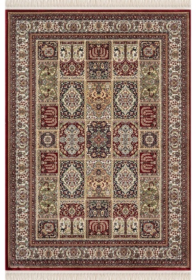 Cotto Home Fesane Fn005r Bordo Pamuk Taban Afgan Desenli Salon Oturma Odası Halısı