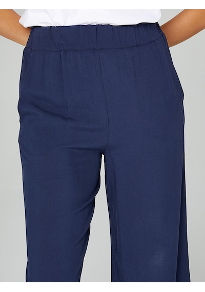 Faik Sönmez Kadın Wide Leg Viskon Kapri 25yb00080 Lacivert