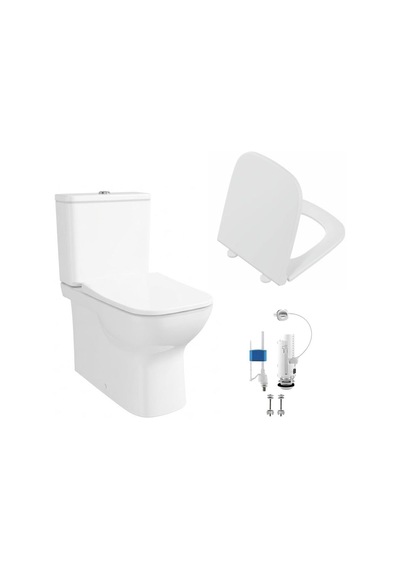 Vitra S20 Kare Kanalsız Klozet Takımı+soft Kapak+çift Kademeli Basmalı İç Takım Beyaz