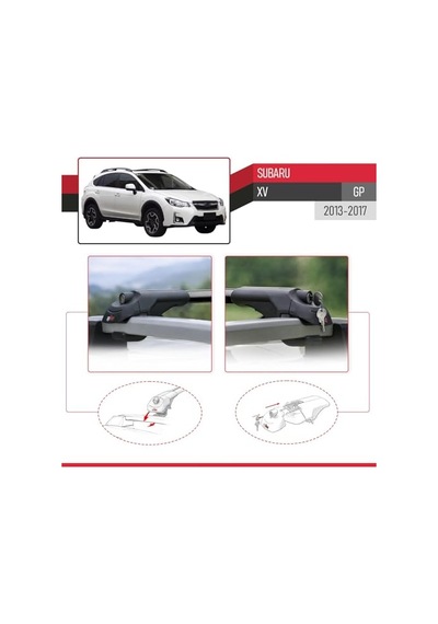 Accessorypart Subaru Xv 2012-2017 Arası İle Uyumlu Ace-1 Ara Atkı Tavan Barı Siyah