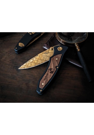 Böker Manufaktur Tirpitz-Damascus Gold Kamp Çakı Çok Renkli