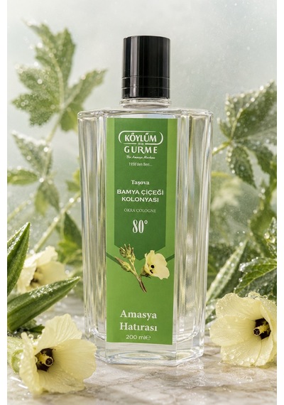 Köylüm Gurme Taşova Bamya Çiçeği Kolonyası 80 Cam Şişe 200 Ml