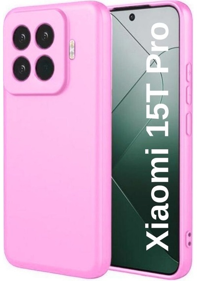 Xiaomi 15t Pro Uyumlu Silikon Kılıf - Kamera Korumalı Esnek Pastel Renk Kapak - Pembe Pembe