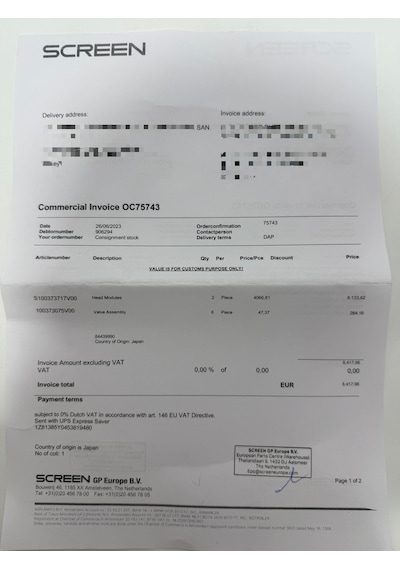 Screen Truepress Jet 520 Nx Baskı Kafası S100373717v00