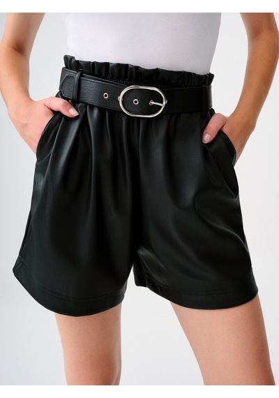 High Waist Kadın Şort Siyah