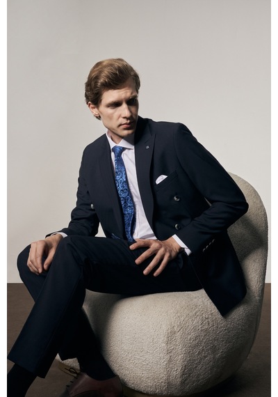 İmza Lacivert Kırlangıç Yaka Çizgili Kruvaze 6 Drop Slim Fit Tam Astar Yünlü Takım Elbise 1001255125 İmza Lacivert Kırlangıç Yaka Çizgili Kruvaze 6 Drop Slim Fit Tam Astar Yünlü Takım Elbise 1001255125