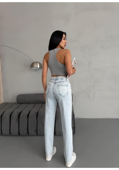 Ara Beden Snow Wash Lycra Mom Jean Mavi+kar Yıkama
