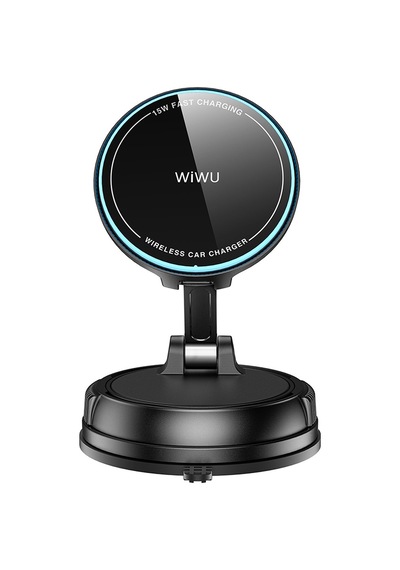 Wiwu Ch-326 M-safe Şarj Özellikli 360 Derece Dönebilen Vakumlu Araç Telefon Tutucu 15w Siyah
